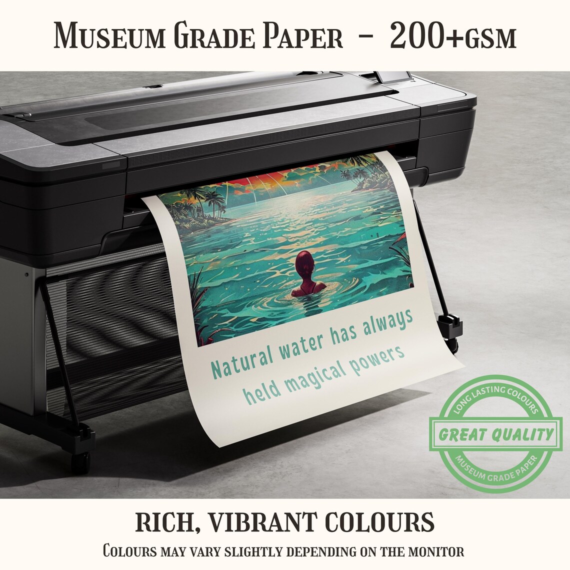 Wild Swimming Natural Water Magical Powers Sunset Ocean Poster - Image 3