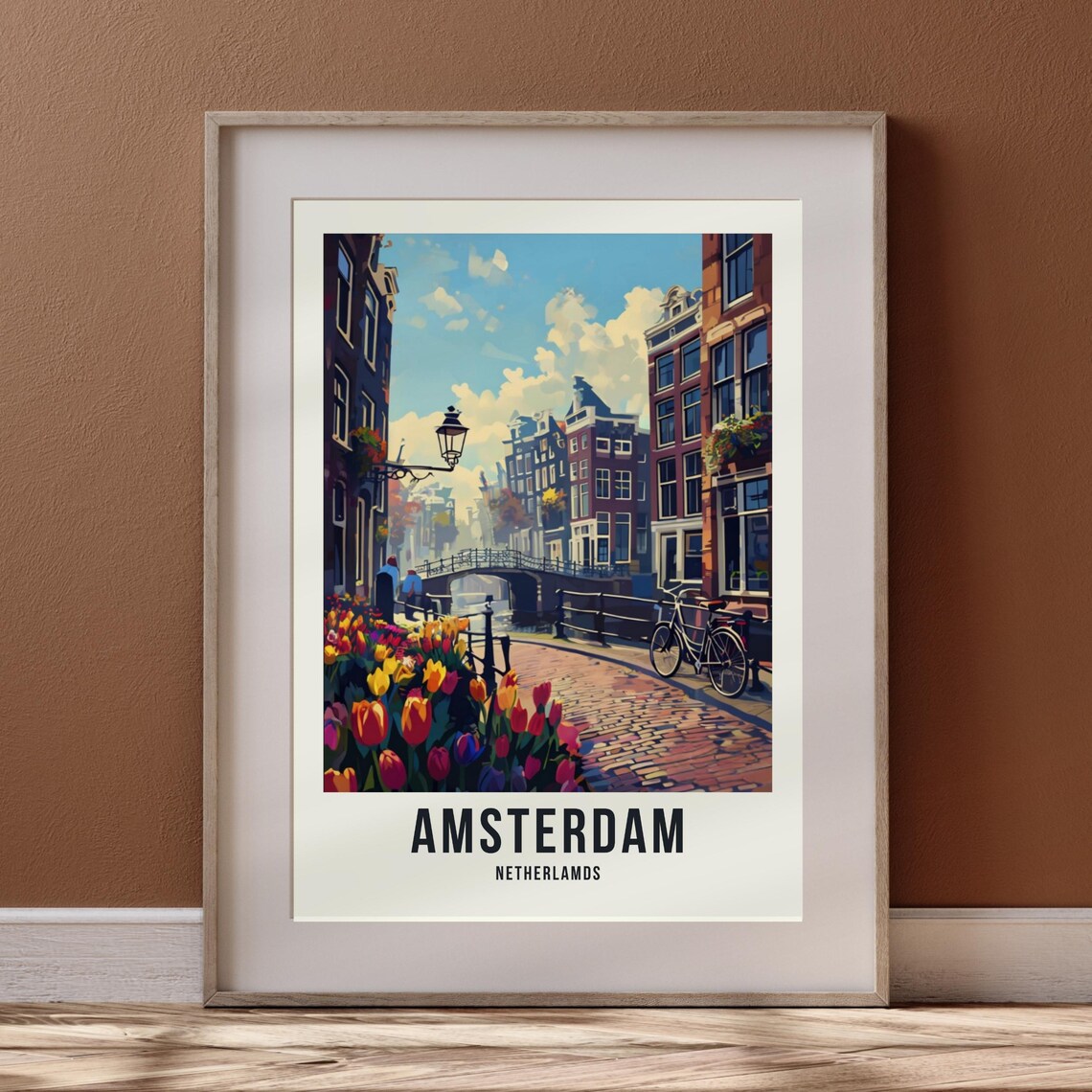 Amsterdam Holland Travel Poster, Canal Wall Decor - Image 3