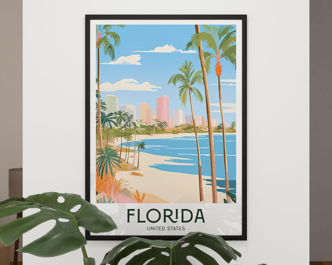Florida Travel Poster, Retro Holiday Art Print - Image 2