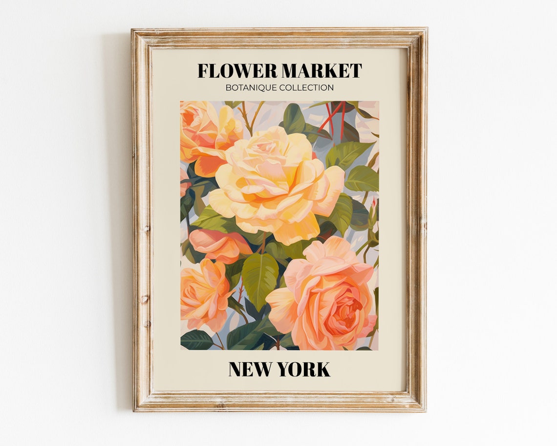 Flower Market New York Print Roses Floral Print Flower Market Prints Trendy Wall Art Botanical Wall Art Flower Poster Art - Image 2