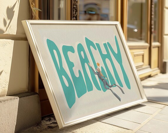 Coastal Cowgirl Beachy Retro Art Print