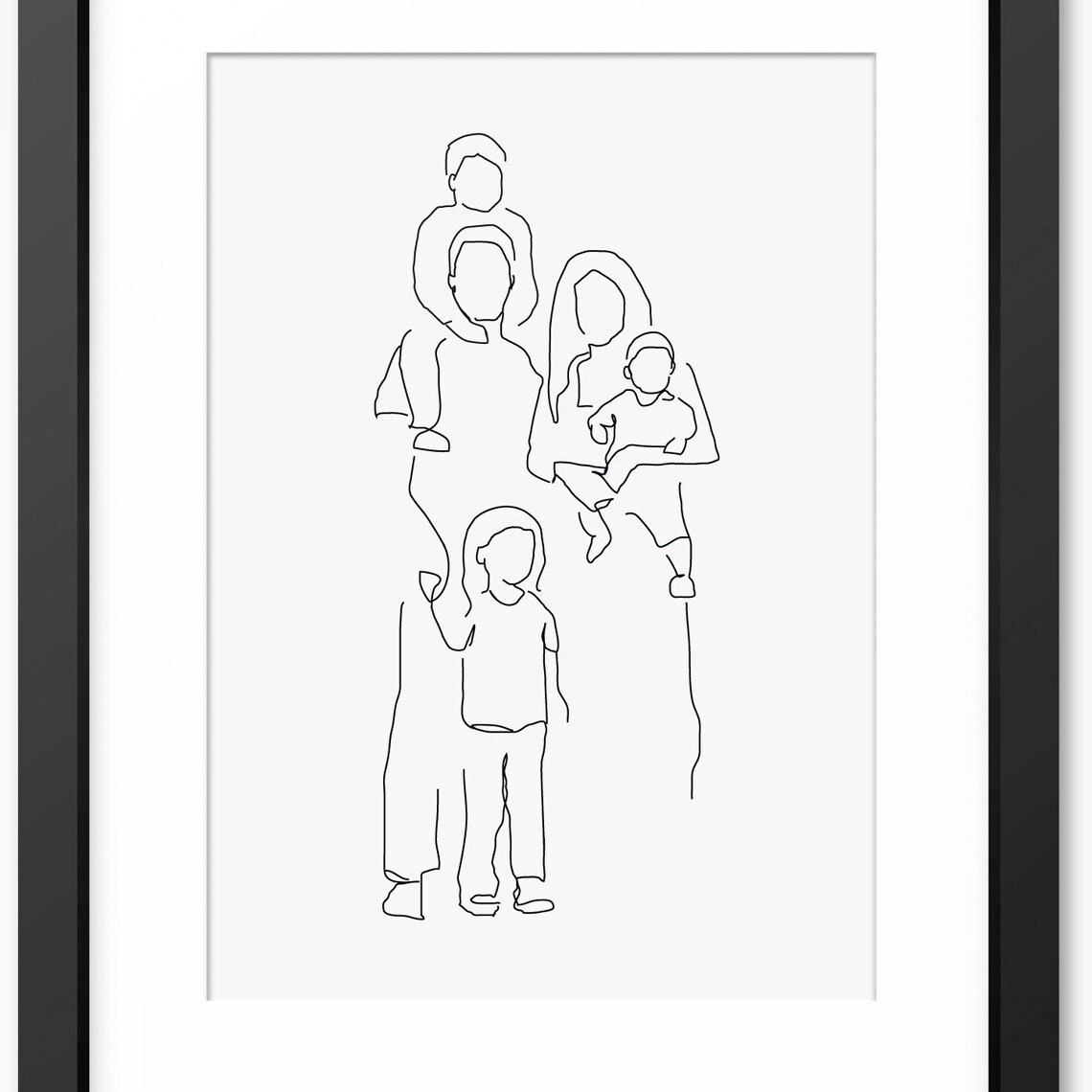 Family Print Family Illustration Family Drawing Family Line Art Line Art Print Line Drawing Mothers Day Print Family Portrait