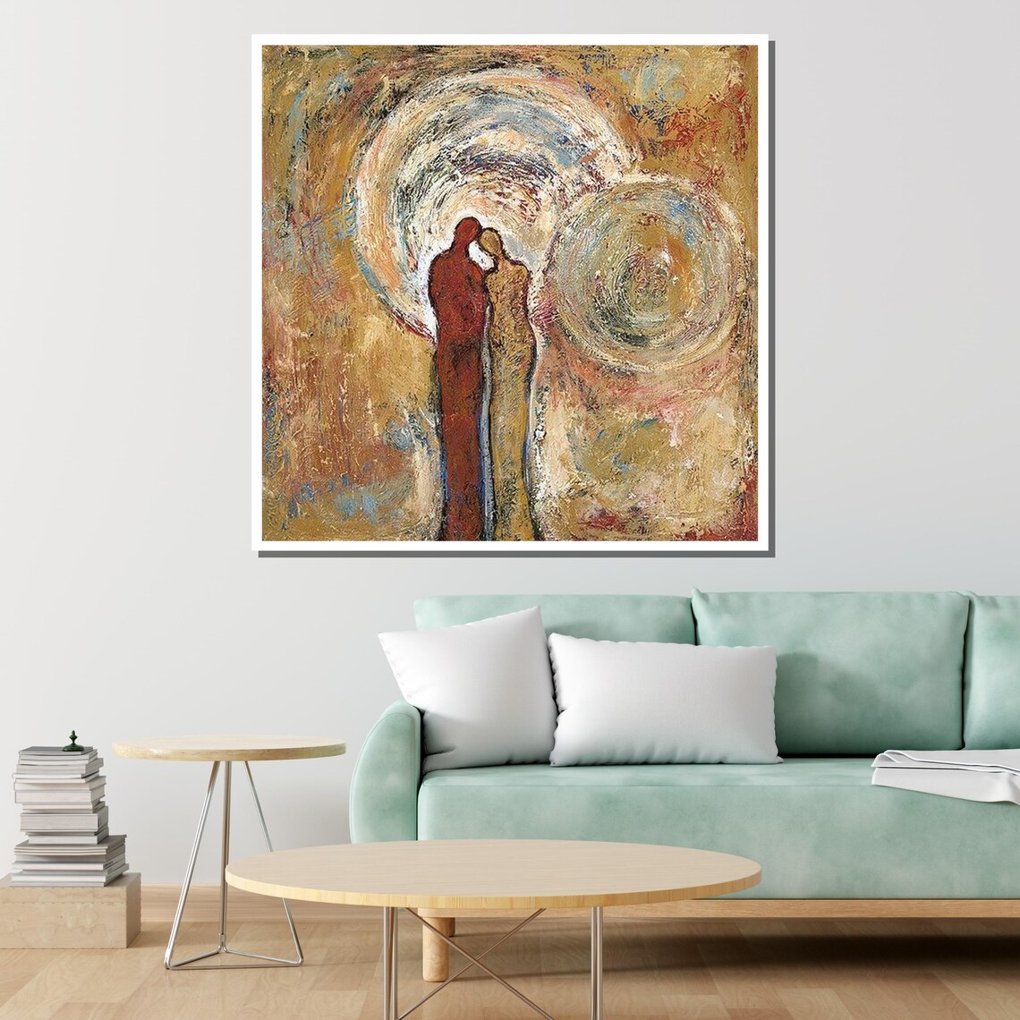 Abstract Couple Art, Romantic Modern Wall Art Print - Image 2