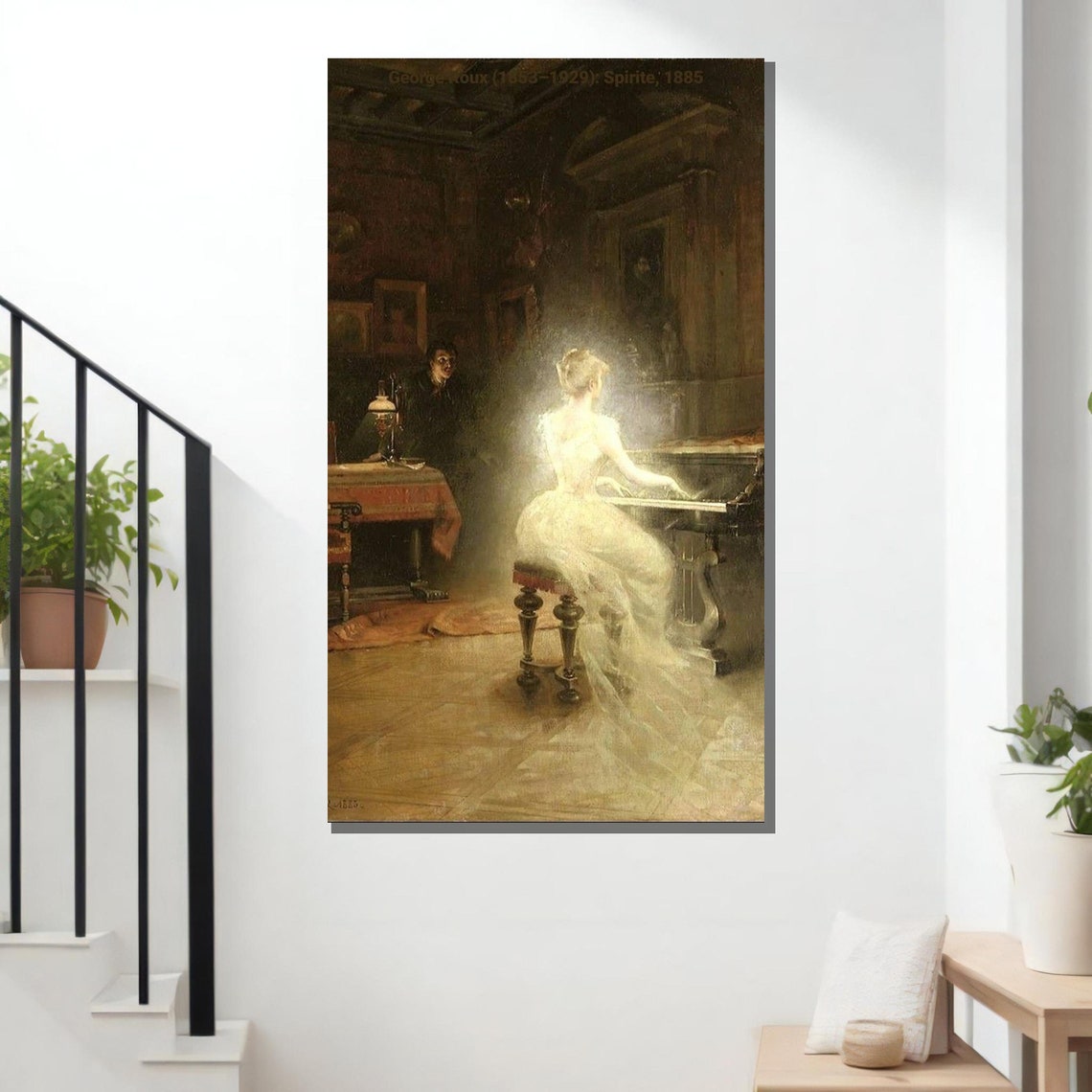 Spirit 1885 George Roux Ghostly Pianist Haunted Painting Art Print - Image 3