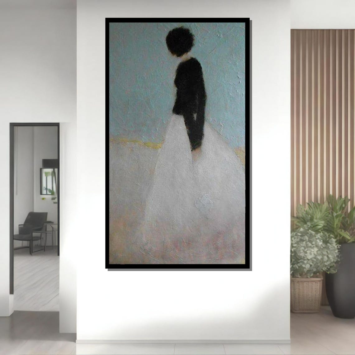 Minimalist Woman Silhouette Elegant Black White Modern Art Wall Poster - Image 4
