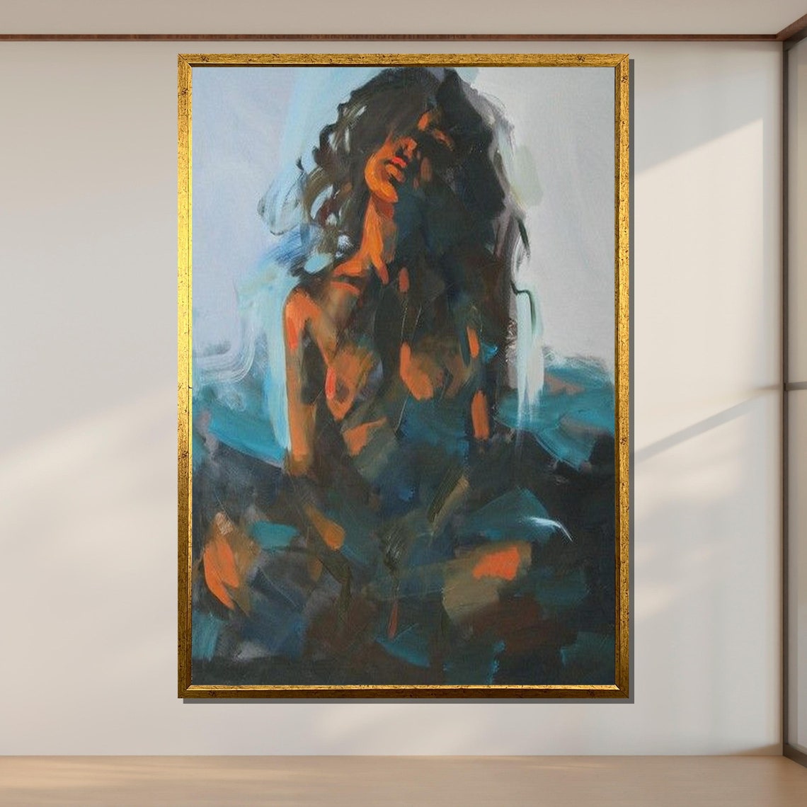 Sensual Silhouette Erotic Abstract Intimate Wall Art Passionate Painting Modern Nude Art Ready To Hang