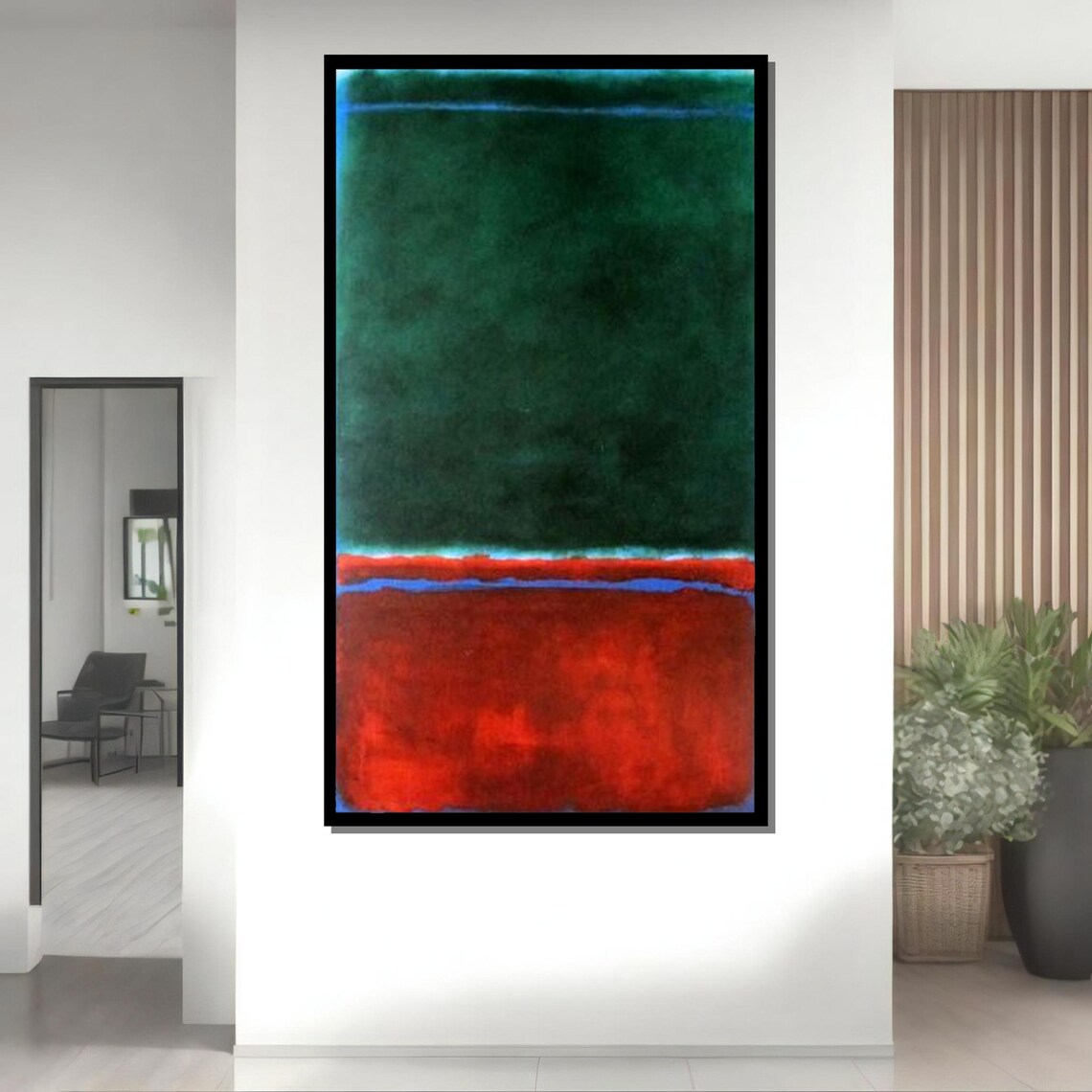 Rothko Inspired Green Red Color Field Abstract Minimalist Art Print - Image 4