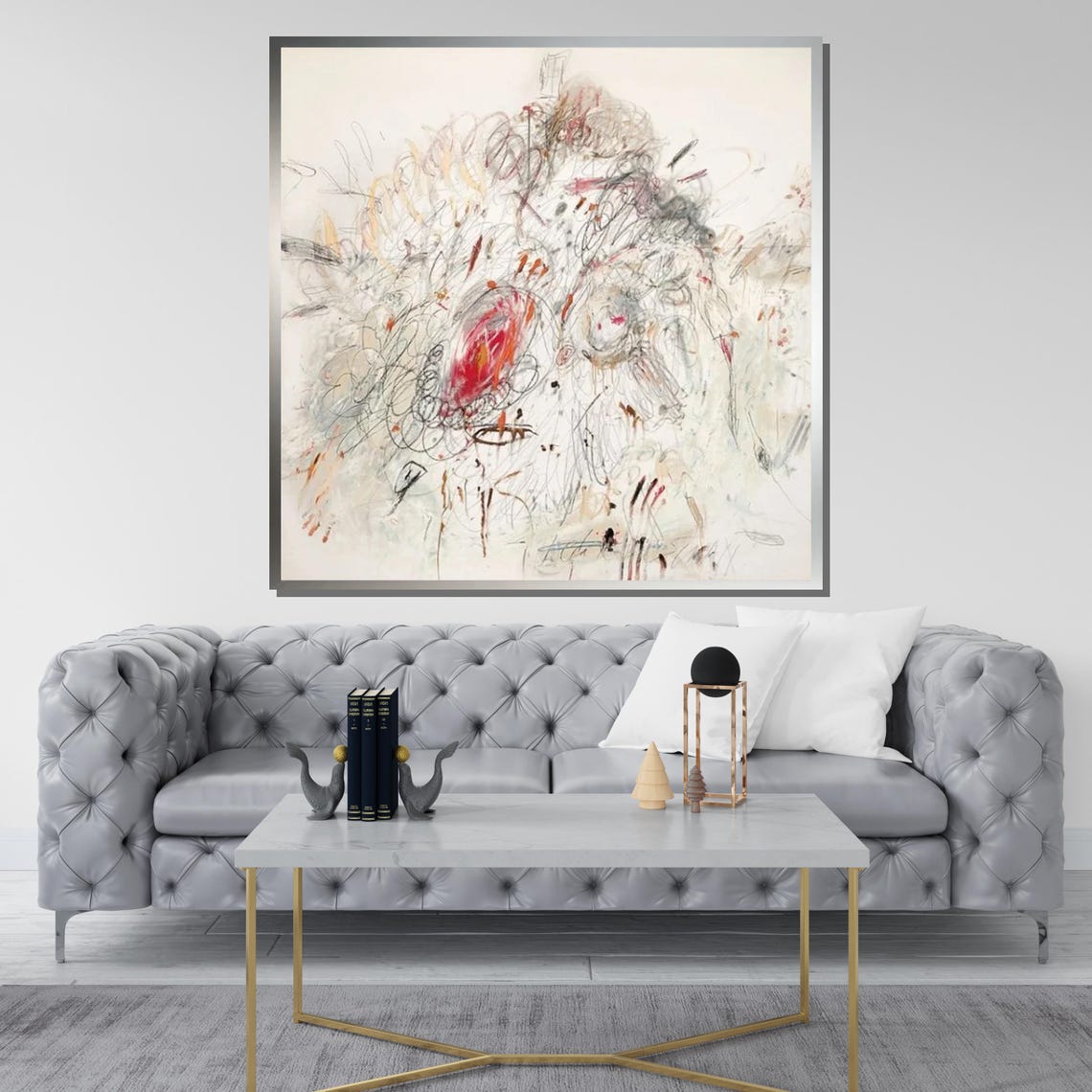 Gestural Scribble Abstract Art Expressive Ink Lines Modern Wall Poster - Image 3