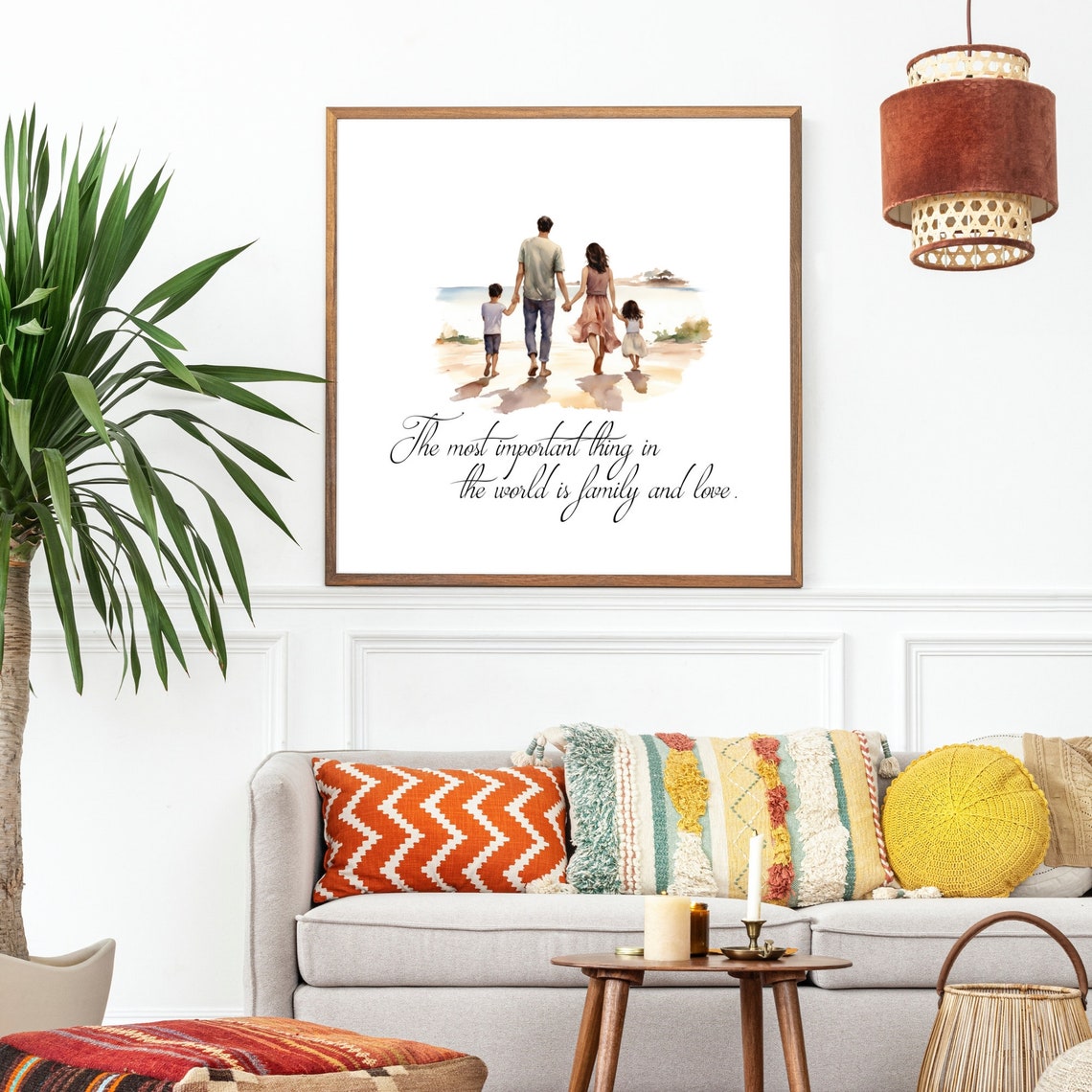 1home Family Sign The Most Important Thing In The World Is Family And Love Family Room Decor Wall Art Family Sign Quote Print - Image 3