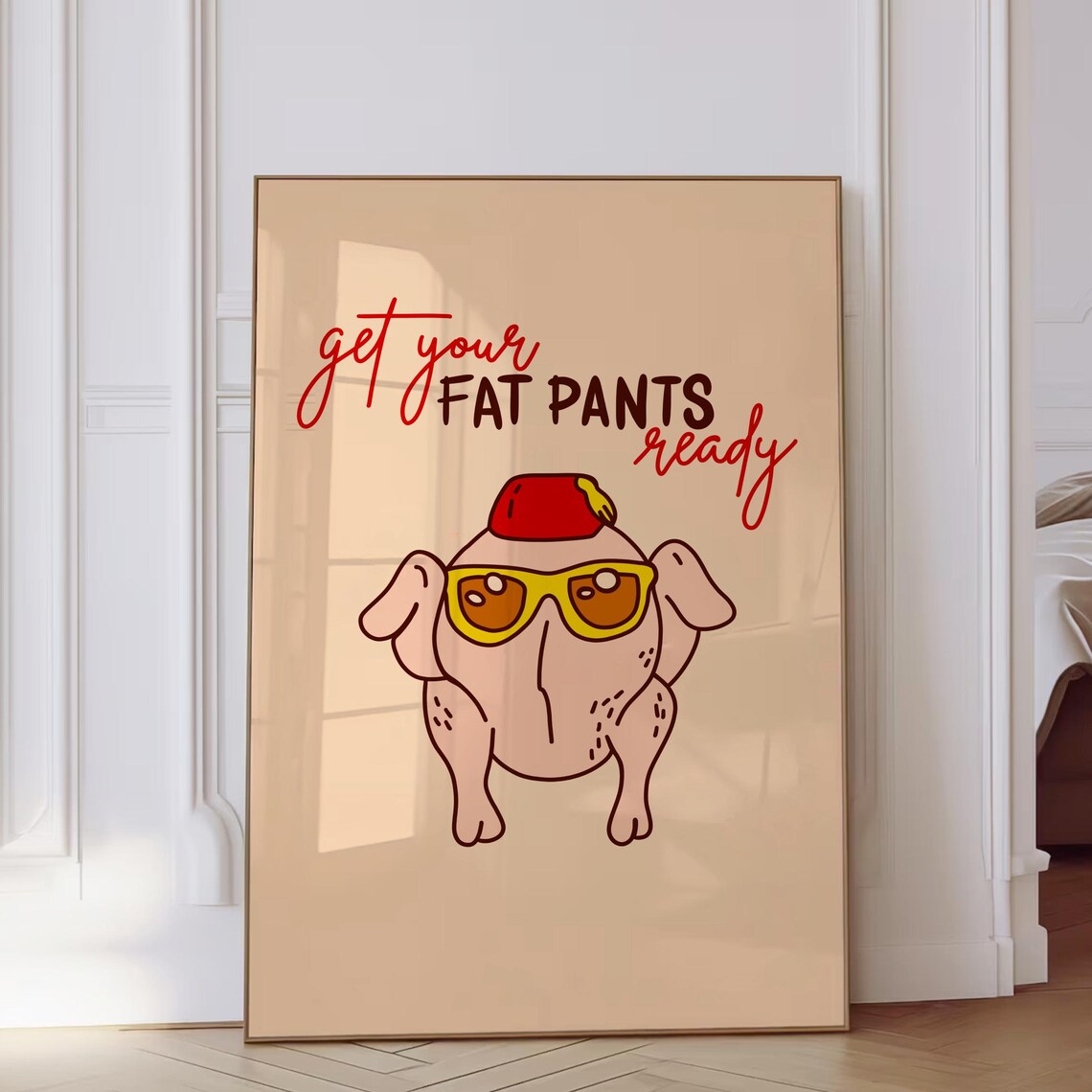 Retro Thanksgiving Turkey Poster, Kitchen Wall Art