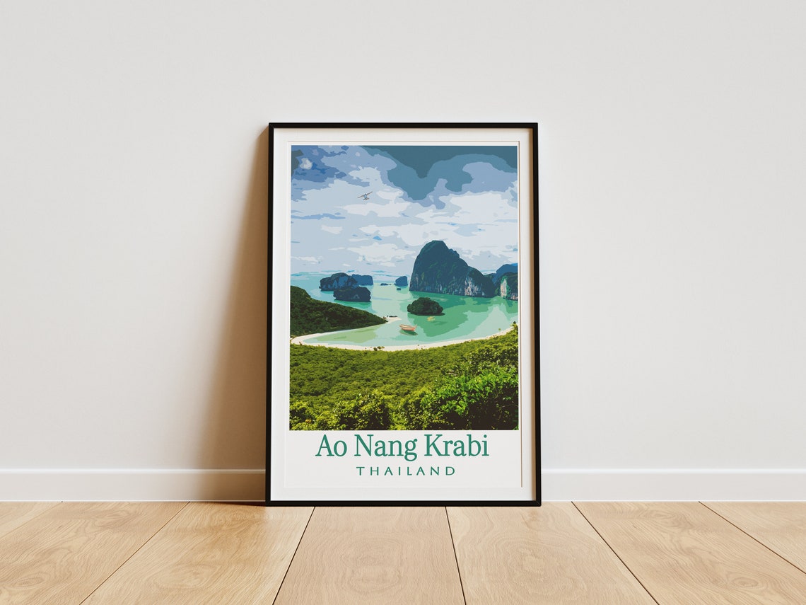 Ao Nang Krabi Thailand Limestone Islands Beach View Photo Poster