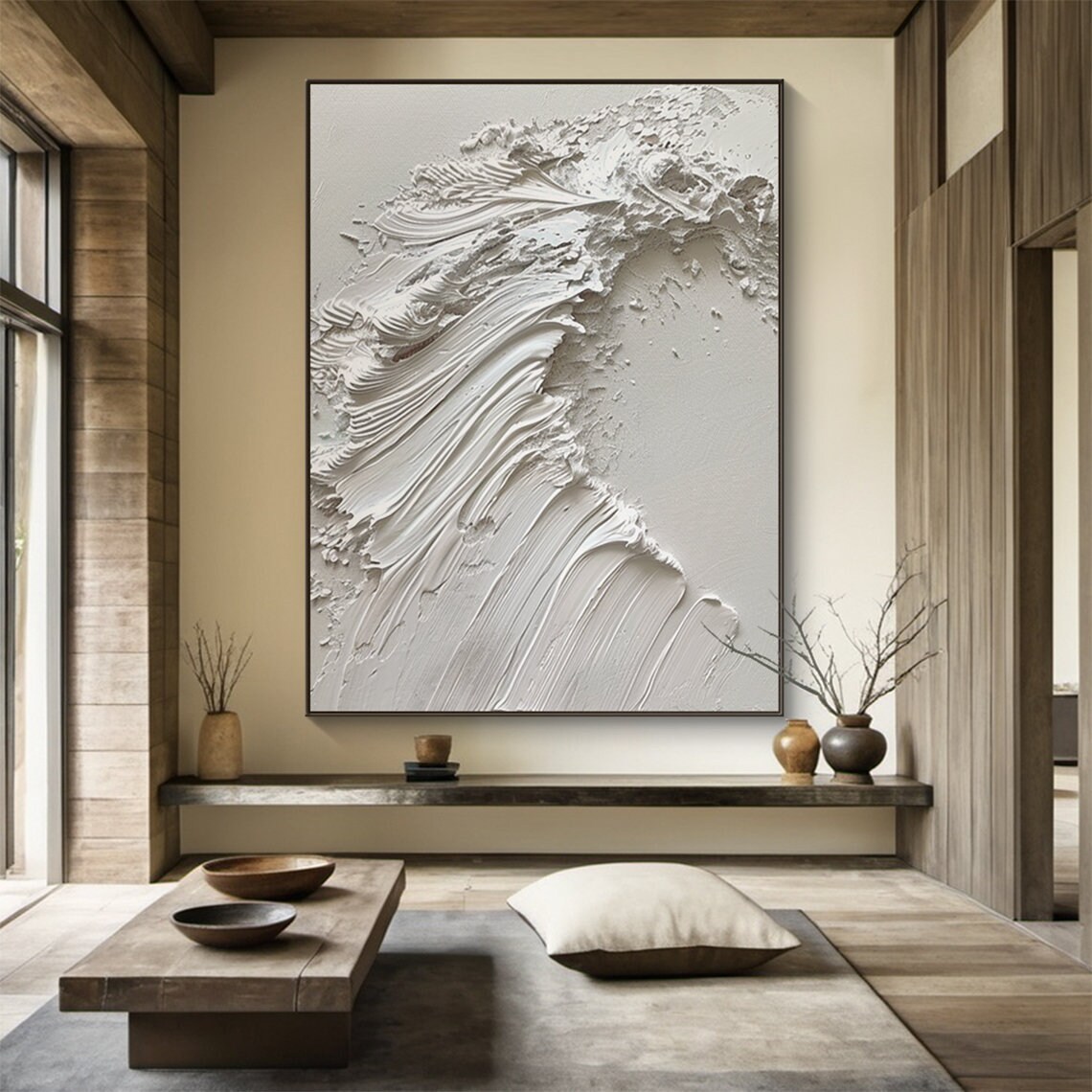 White Ocean Wave Abstract Painting, Coastal Art Print - Image 2