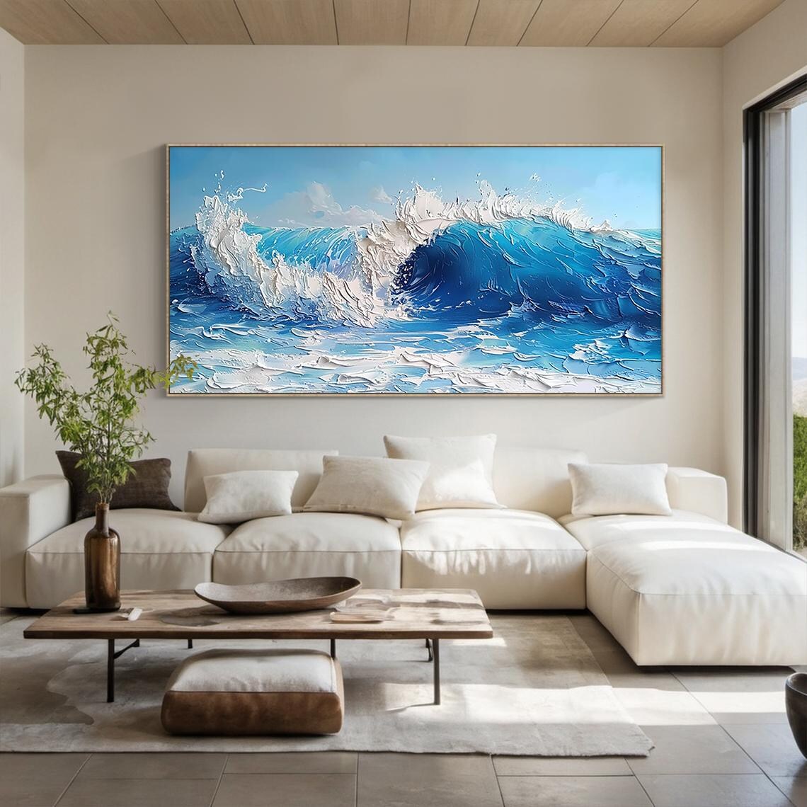 Blue Raging Ocean Waves Abstract Art Print - Image 6