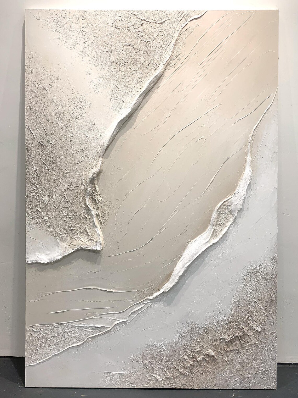 White Abstract Painting, Beige Minimalist Art Print - Image 5