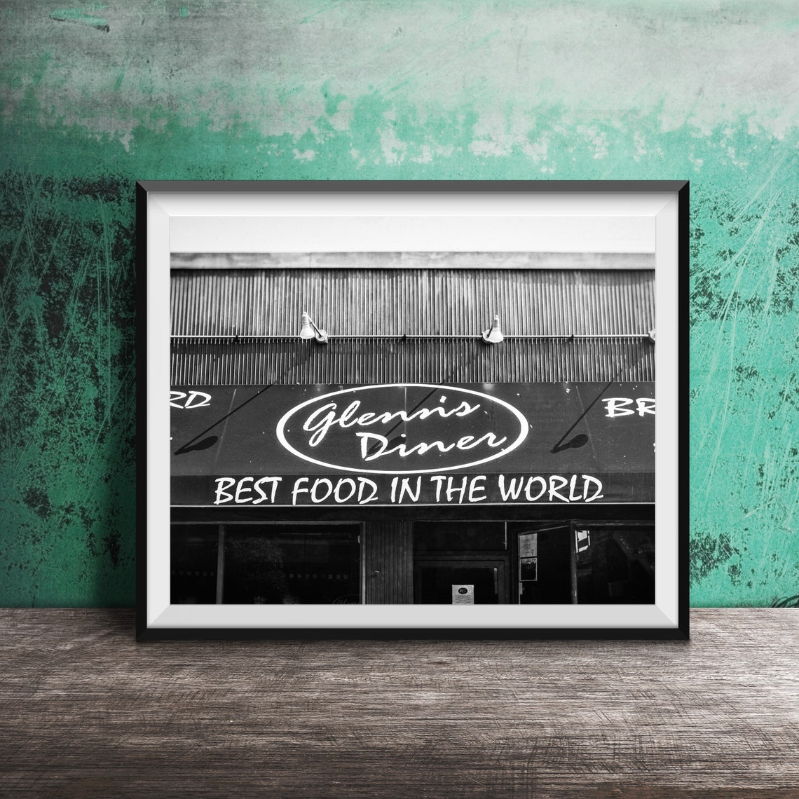 Glenn's Diner Retro Awning Best Food in the World Sign Poster - Image 2