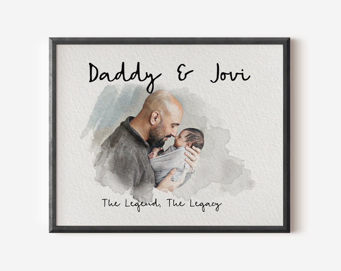Daddy And Jovi The Legend The Legacy Newborn Portrait Gift Poster
