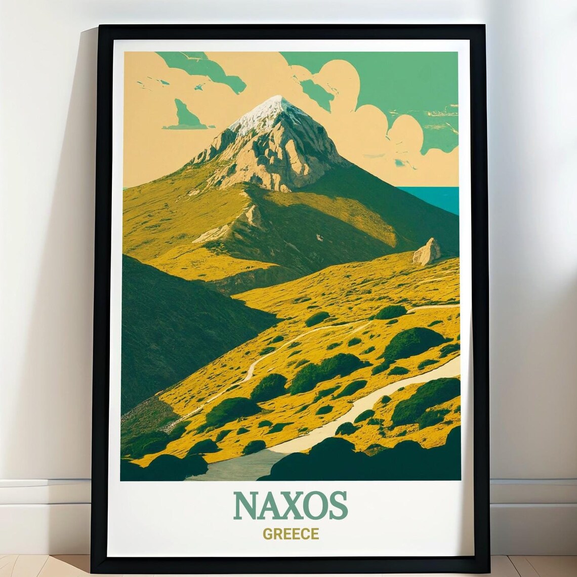 Naxos Greece Mount Zas Golden Mountain Hiking Trails View Poster