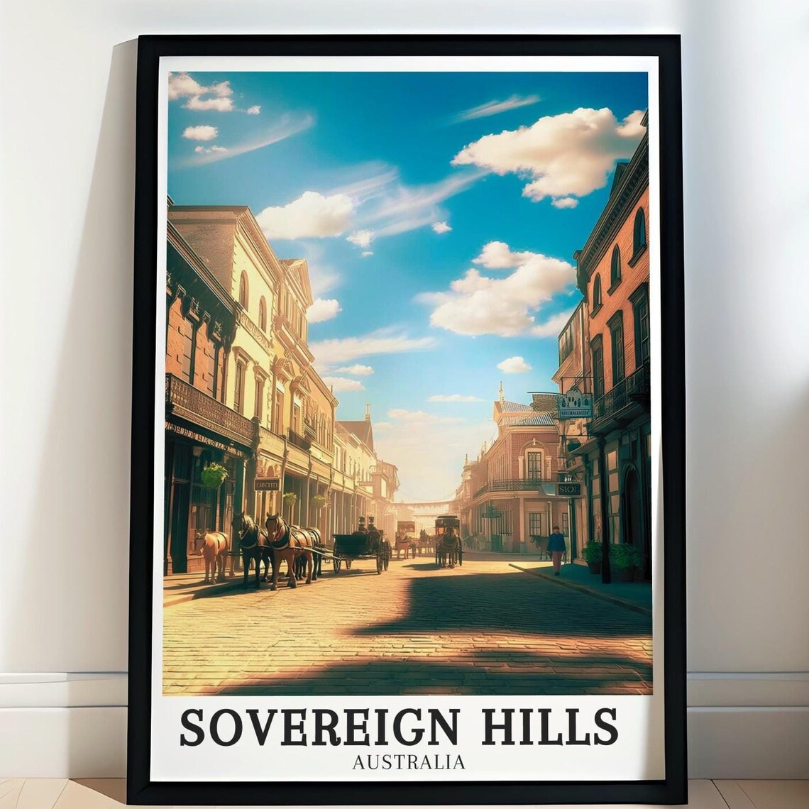 Sovereign Hills Australia Historic Main Street Sunlight Travel Poster