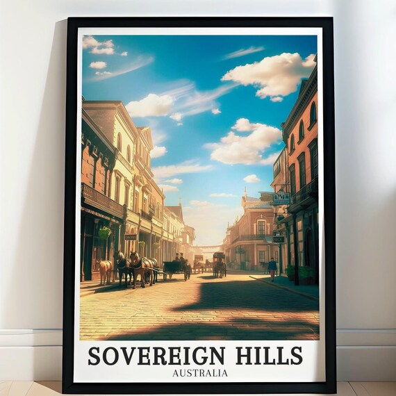Sovereign Hill Print Main Street Wall Art Ballarat Framed Art Ballarat Vintage Poster