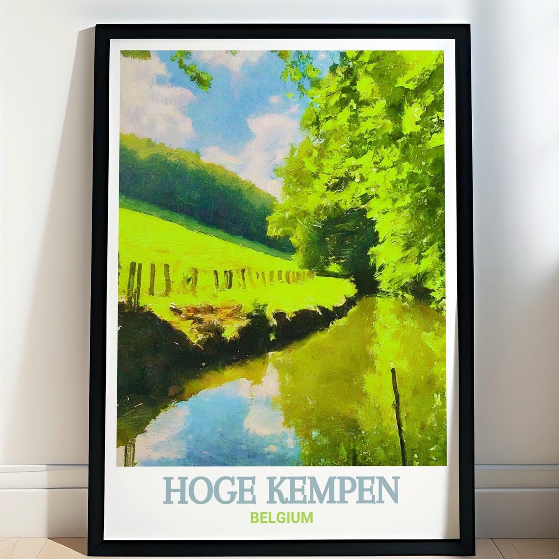 Hoge Kempen Belgium Forest Stream Valley Green Meadow Art Poster