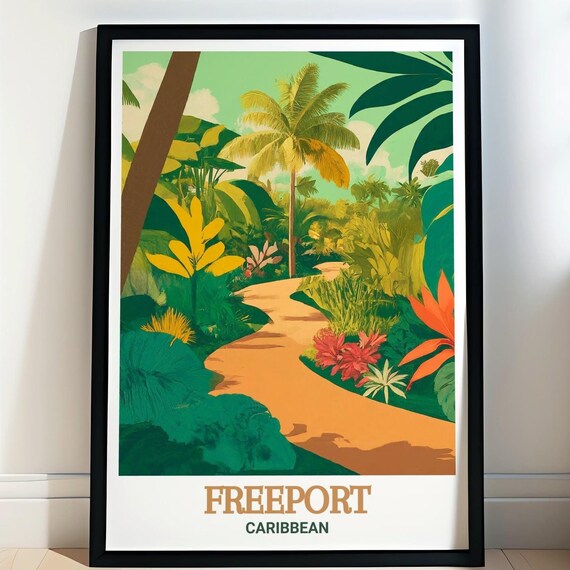 Freeport Caribbean Garden of the Groves Tropical Path Poster