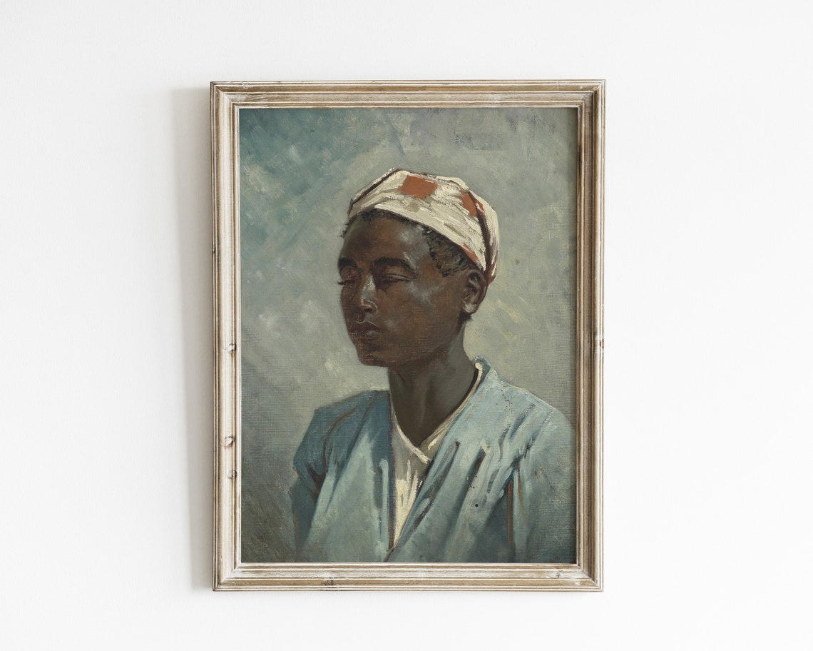 Vintage Woman Print Woman Painting Portrait Wall Art Antique Art Moody Art Boho Wall Art Portrait Painting Art