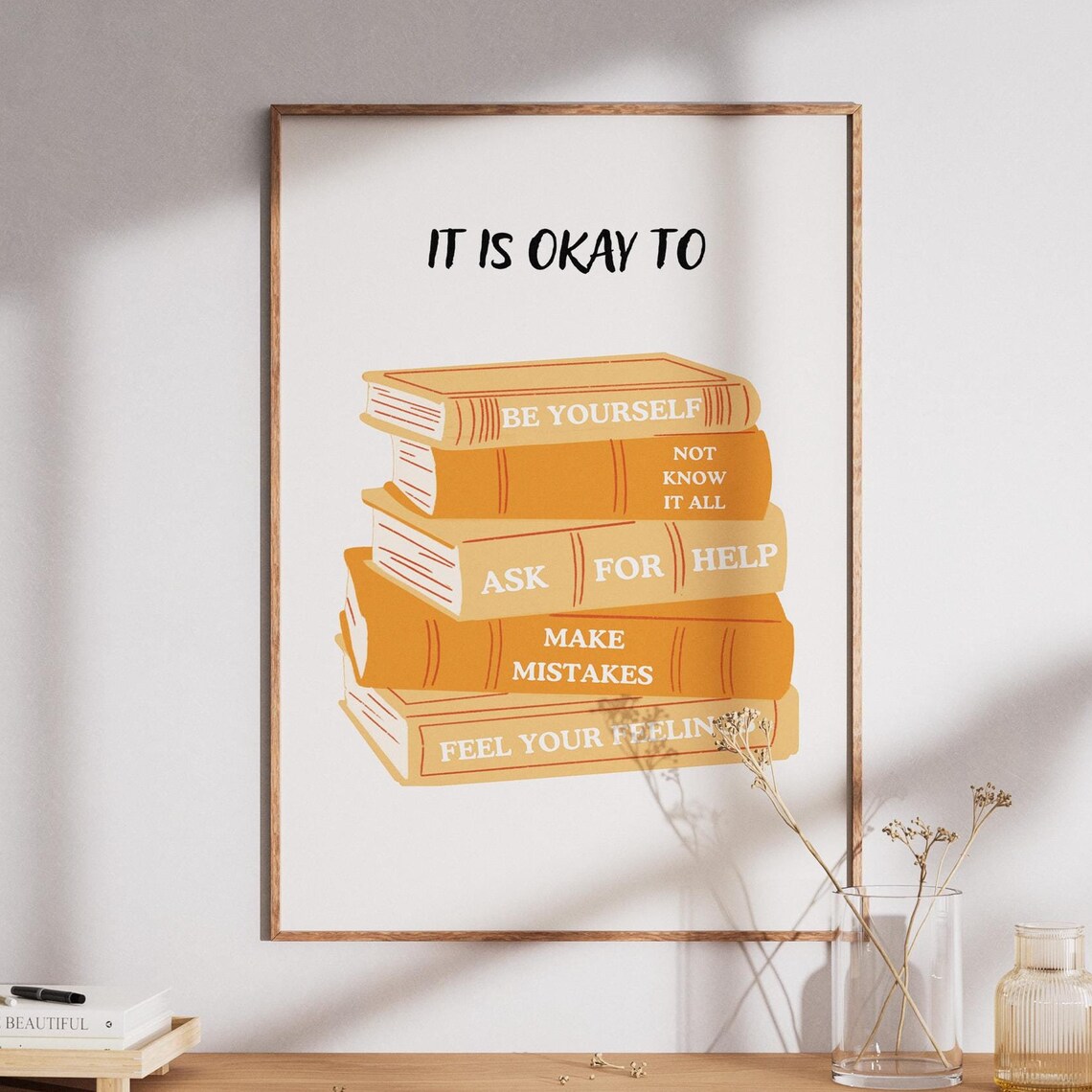 Its Okay To Not Be Okay, Minimalist Quote Poster