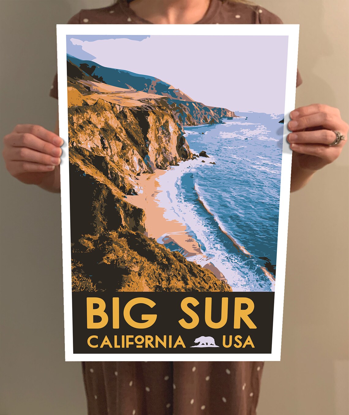 Big Sur Vintage Style Travel Poster Art Print - Image 2