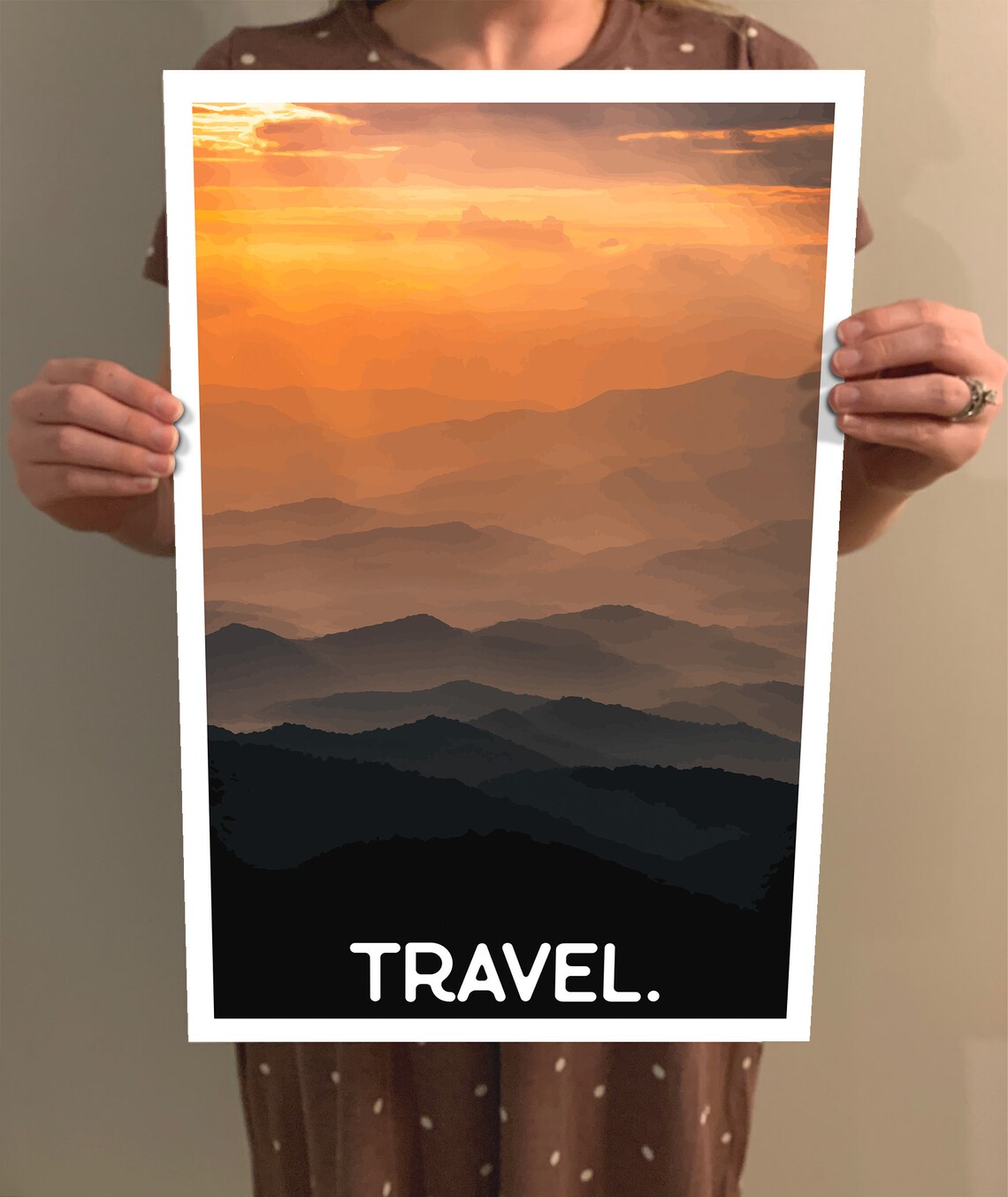 Smoky Mountains Minimalist WPA-Style Travel Poster - Image 2