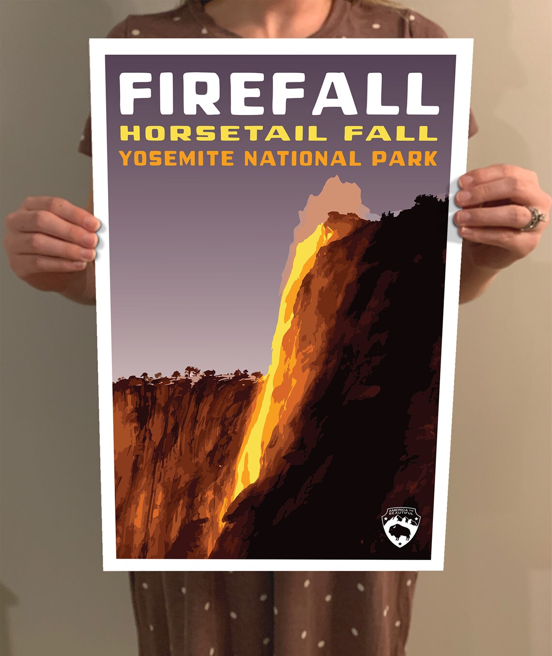 Yosemite National Park Firefall Vintage Travel Poster - Image 2
