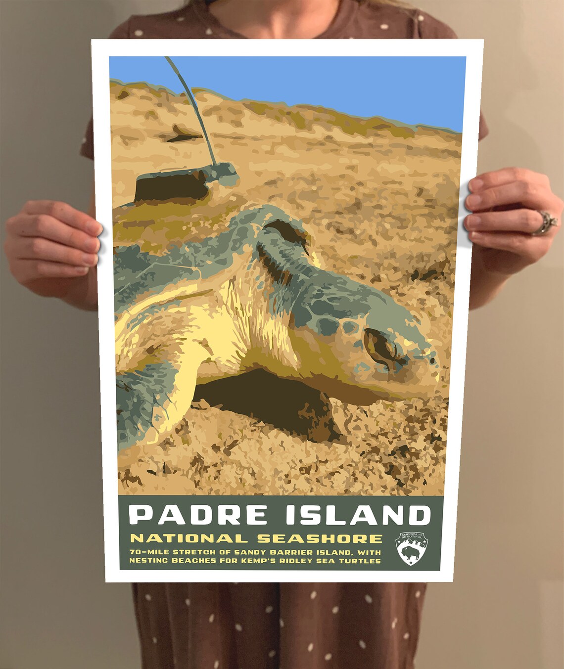 Padre Island National Seashore Vintage Travel Poster - Image 2