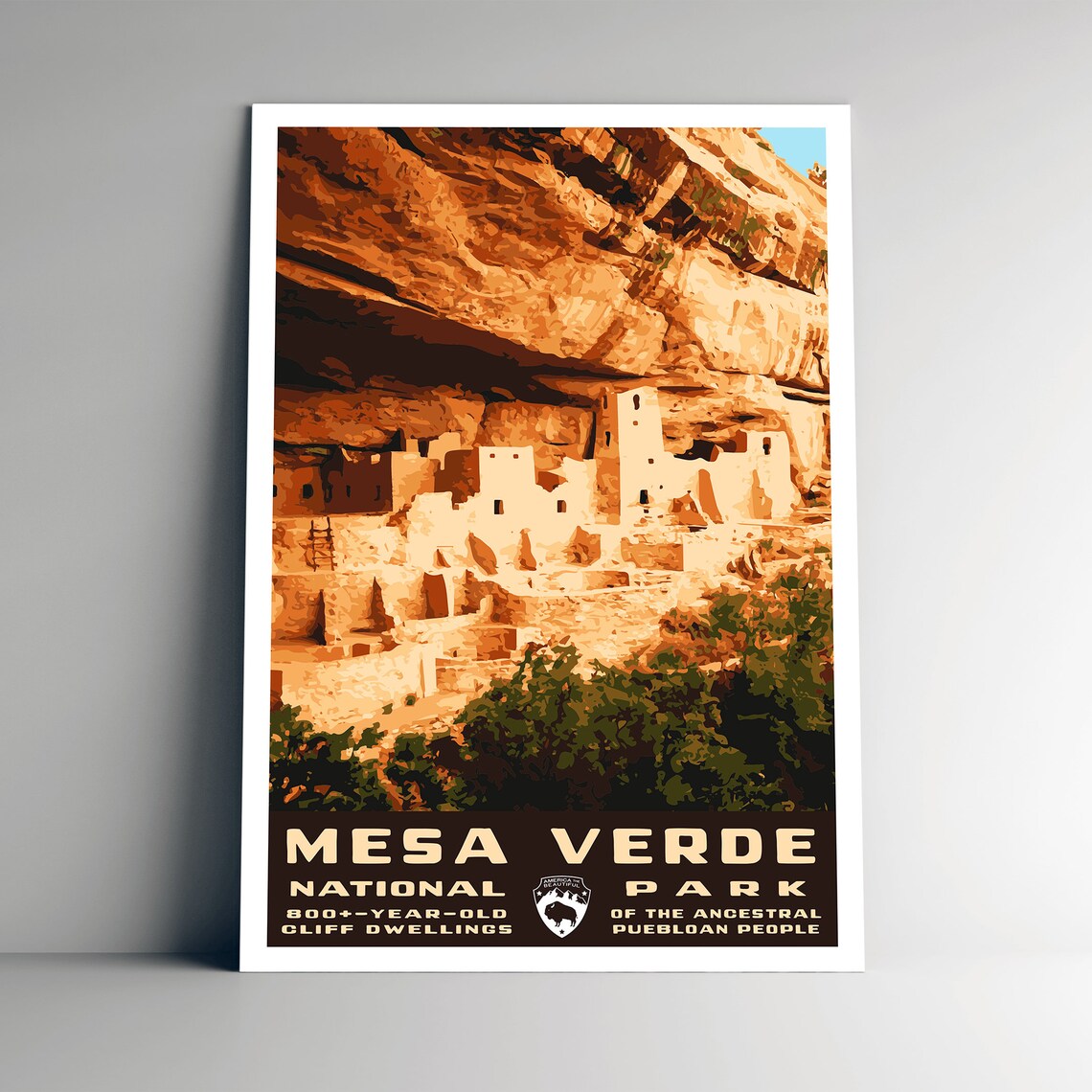 Mesa Verde National Park Vintage Style Travel Poster