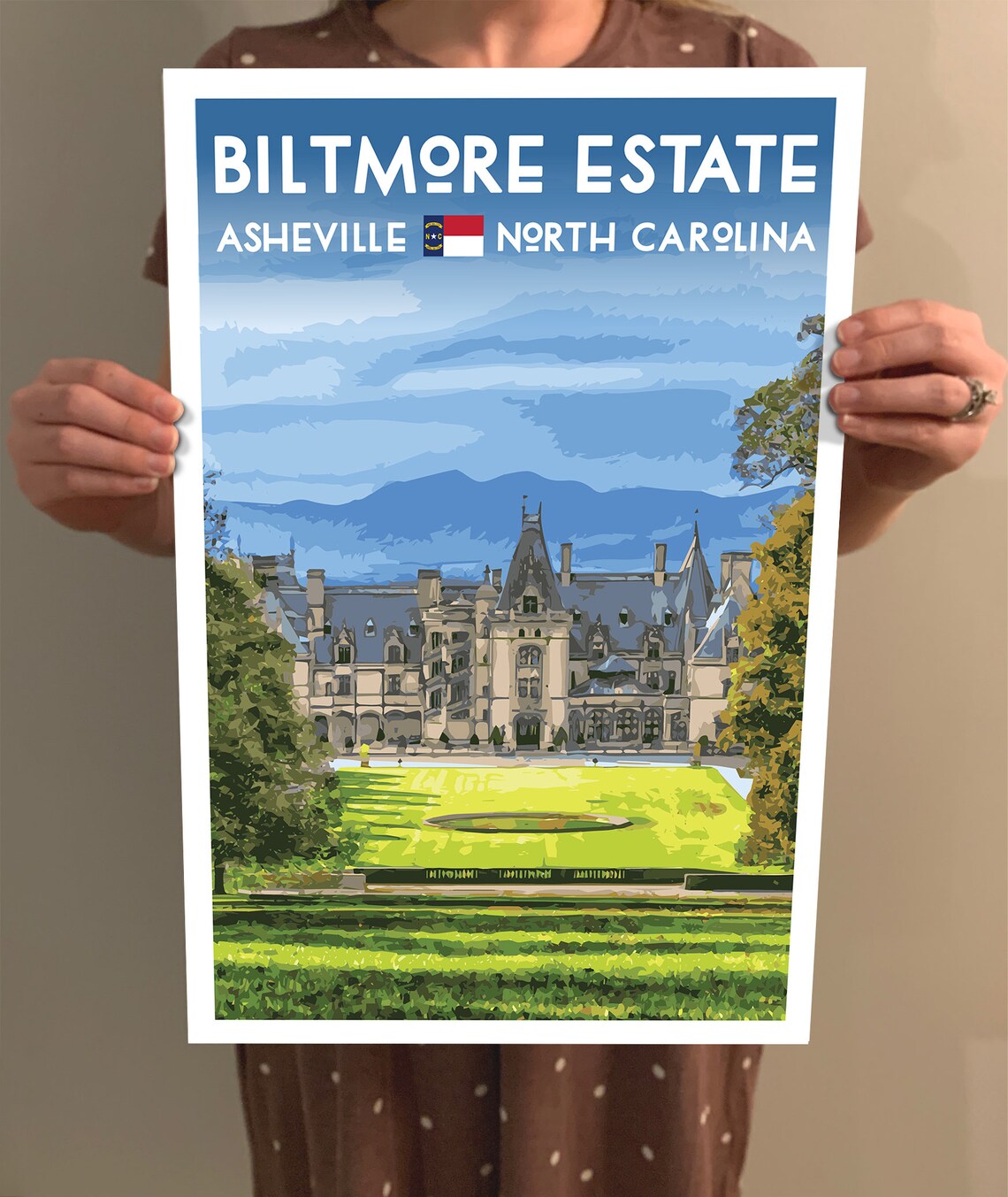 Biltmore Estate Asheville NC Vintage Travel Poster - Image 2