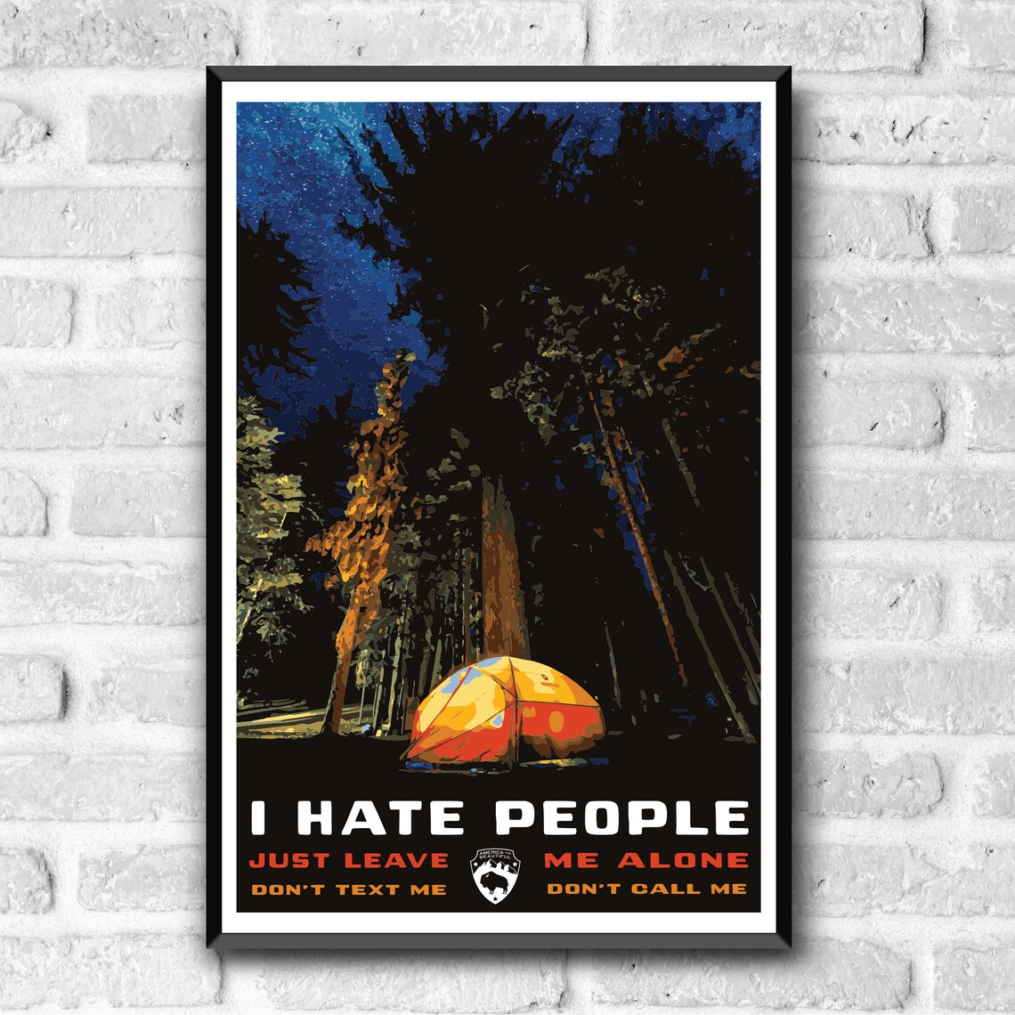 I Hate People WPA Style Vintage Travel Poster - Image 3