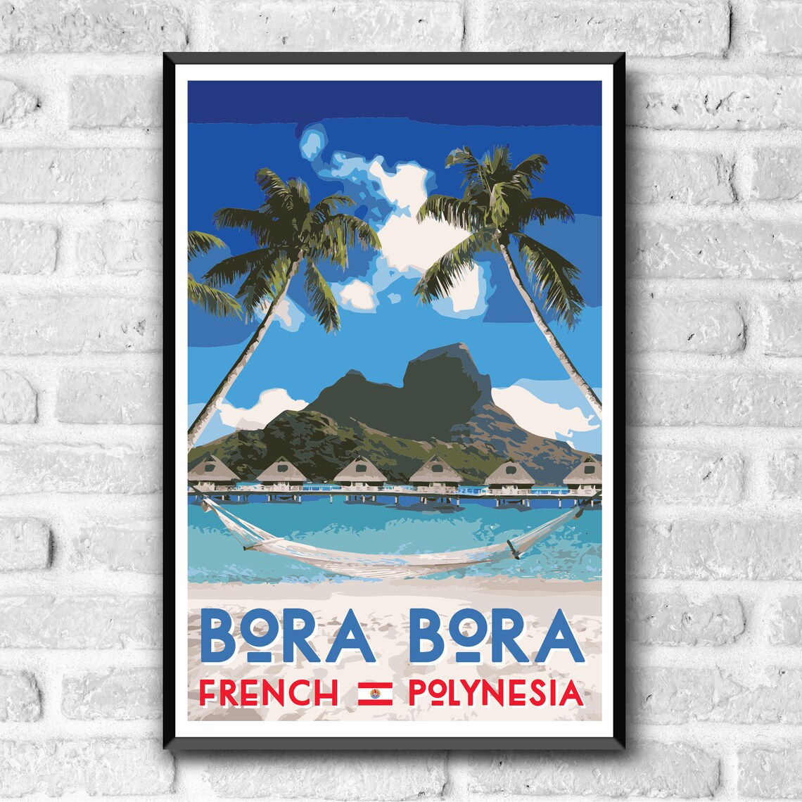 Bora Bora Vintage Travel Poster, French Polynesia - Image 3