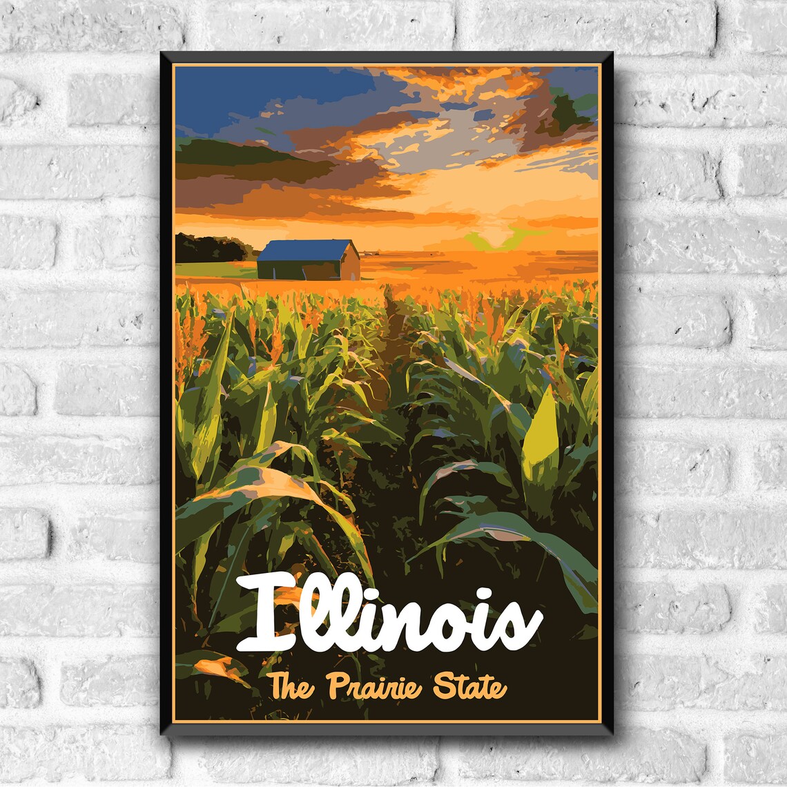 Illinois The Prairie State Vintage Style Travel Poster - Image 3