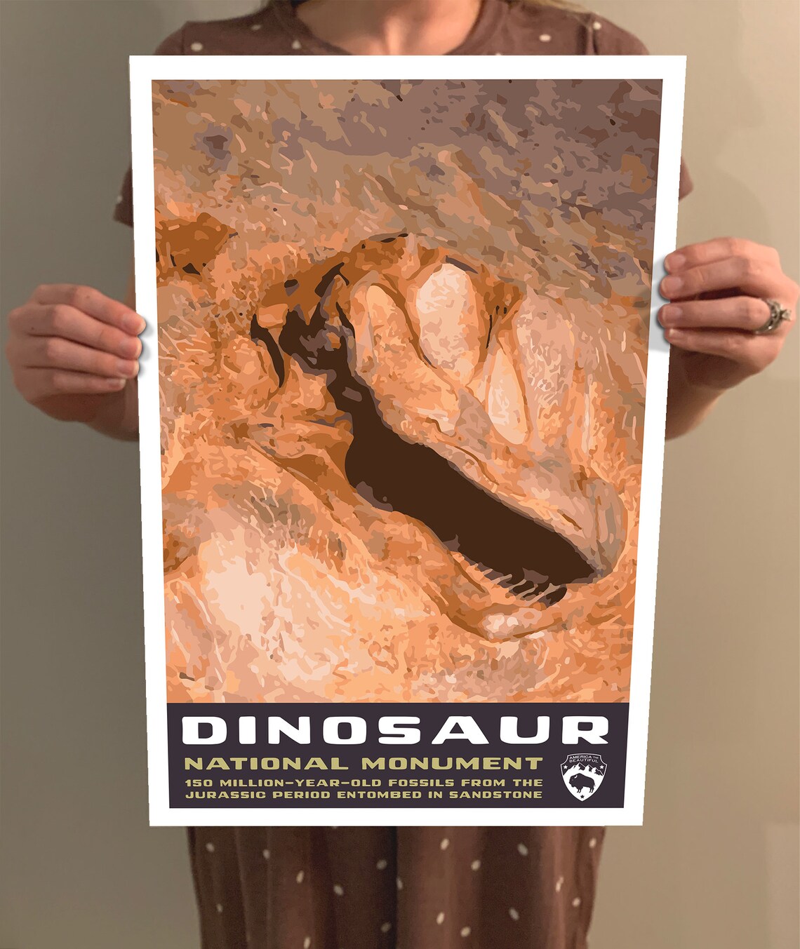 Dinosaur National Monument WPA Style Vintage Travel Poster - Image 2
