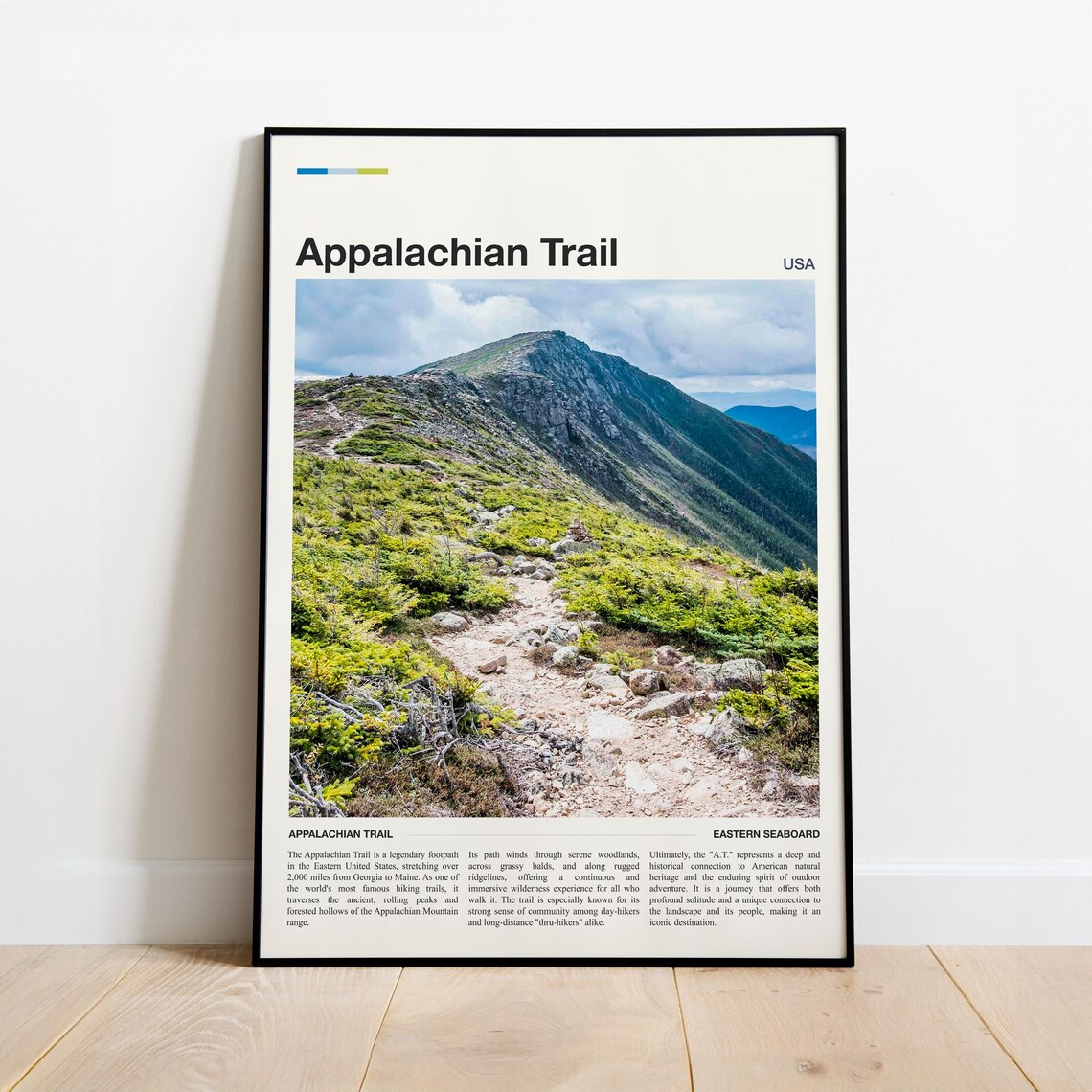 Appalachian Trail USA Eastern Seaboard Rocky Ridge Hiking Travel Poster