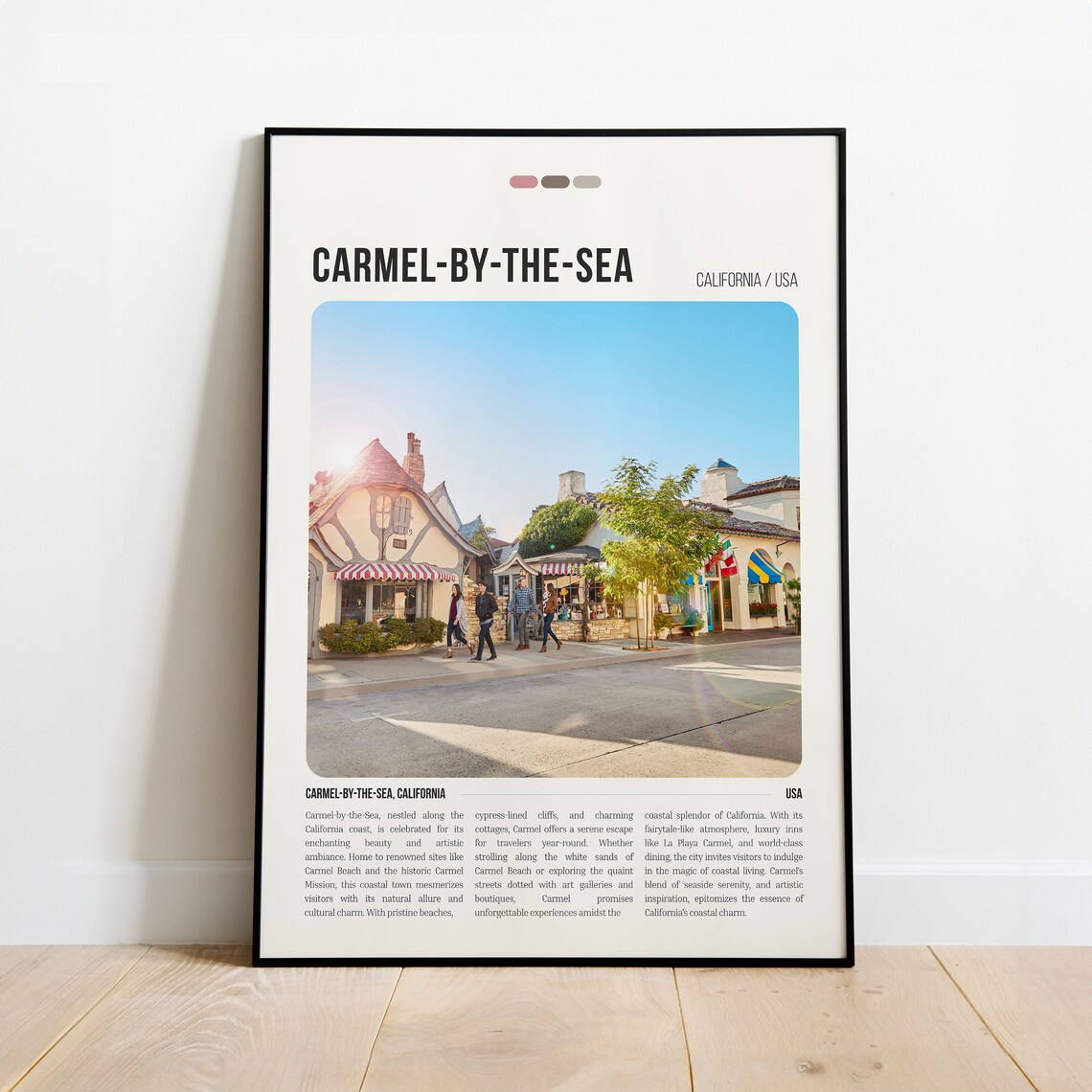 Charming Carmel by the Sea California Village Street Travel Poster