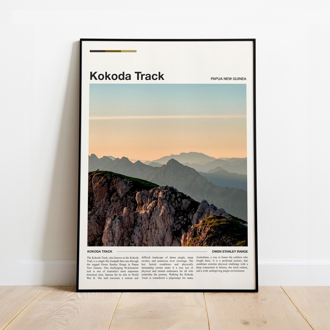 Kokoda Track Papua New Guinea Minimalist Hiking Travel Poster