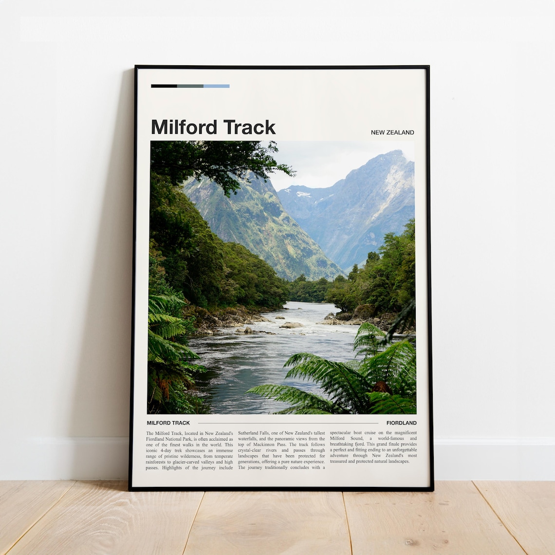 Milford Track New Zealand Fiordland Great Walk Travel Poster