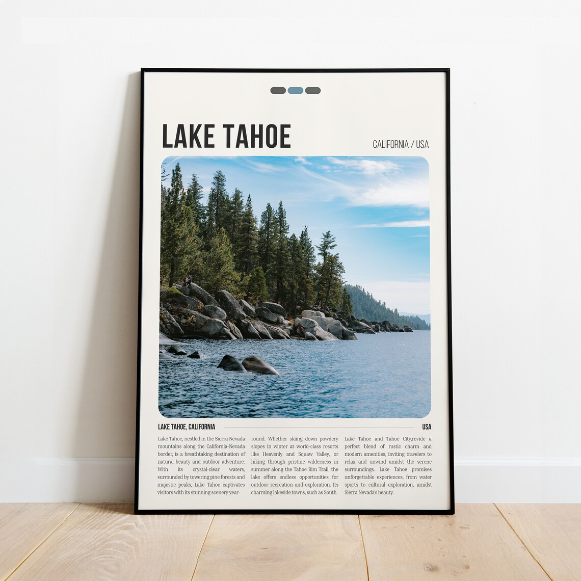 Lake Tahoe California USA Pine Rocky Shoreline Travel Photo Poster