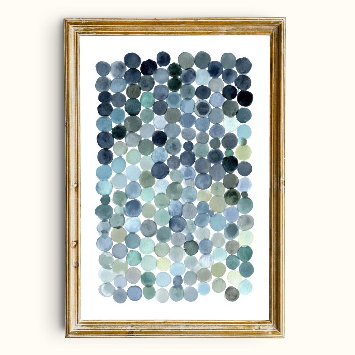 Blue Green Watercolor Circle Print Modern Abstract Wall Art Digital Download