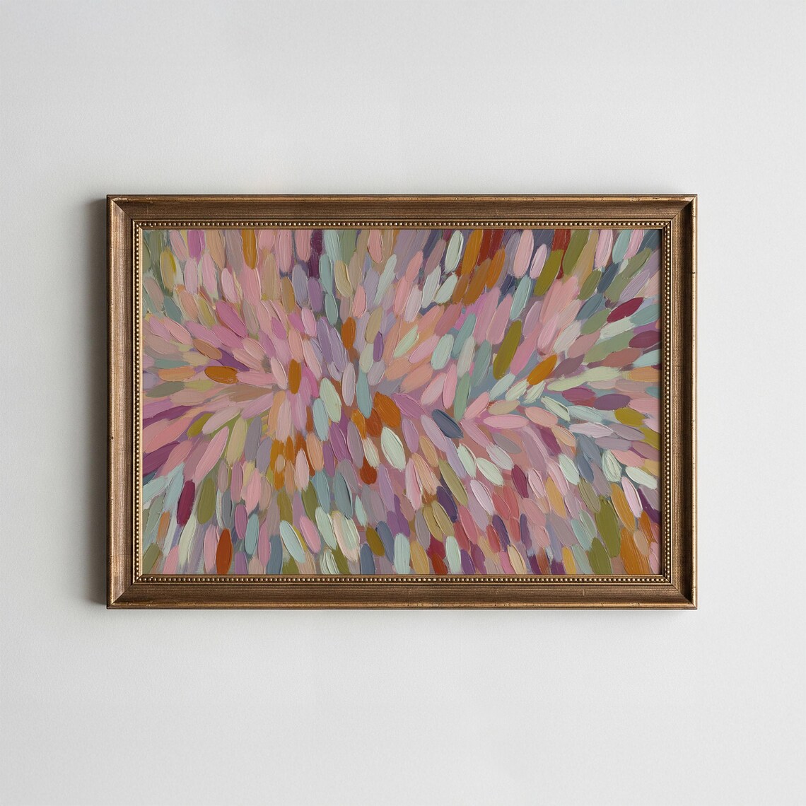 Pastel Abstract Brushstroke Print, Boho Mid-Century