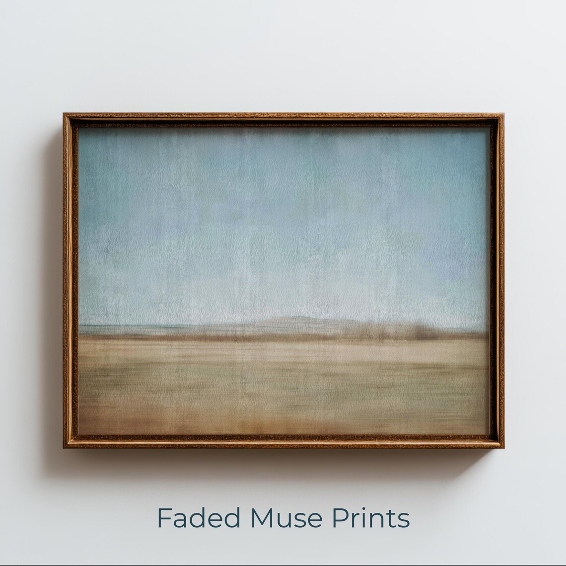 Vintage Abstract Landscape, Soft Horizon Line Art Print