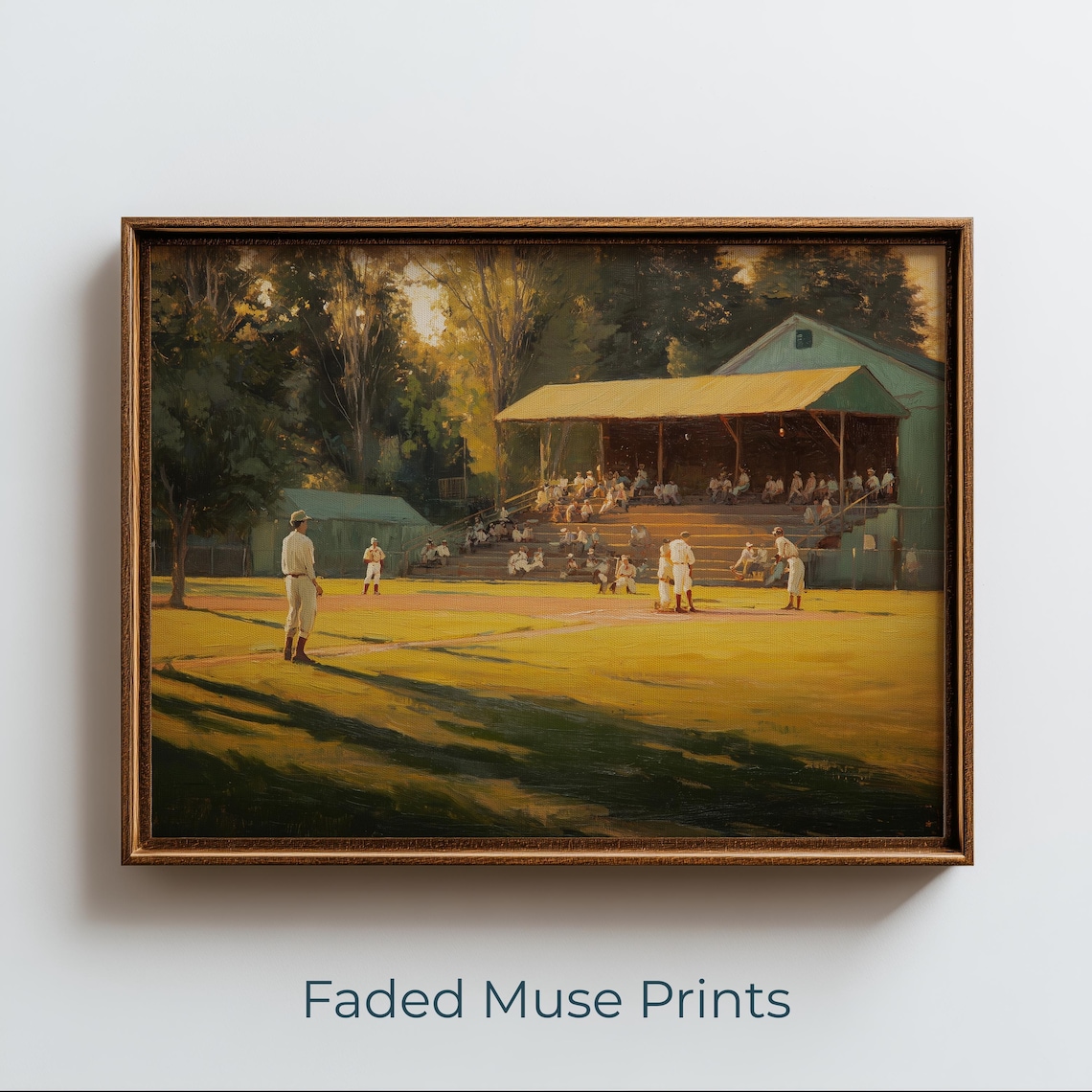 Vintage Baseball Game, Classic Americana Sports Scene