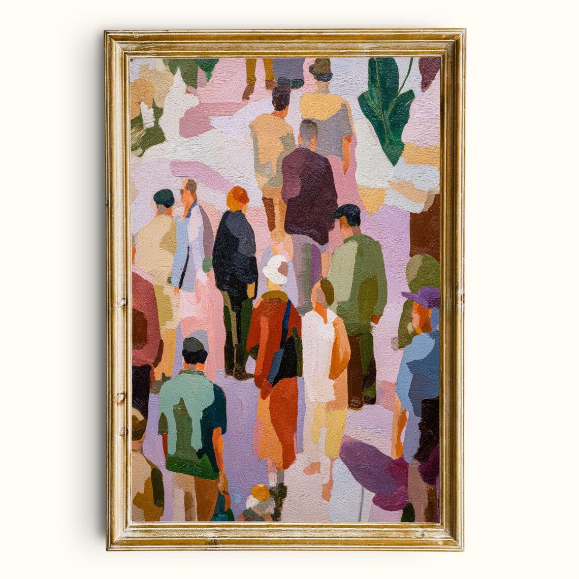 Abstract Crowd Art Print, Colorful Impressionist Figures