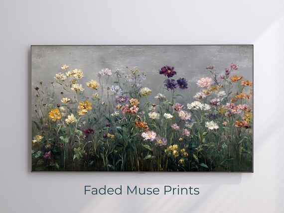 Soft Impressionist Wildflower Meadow Oil Painting Floral Poster