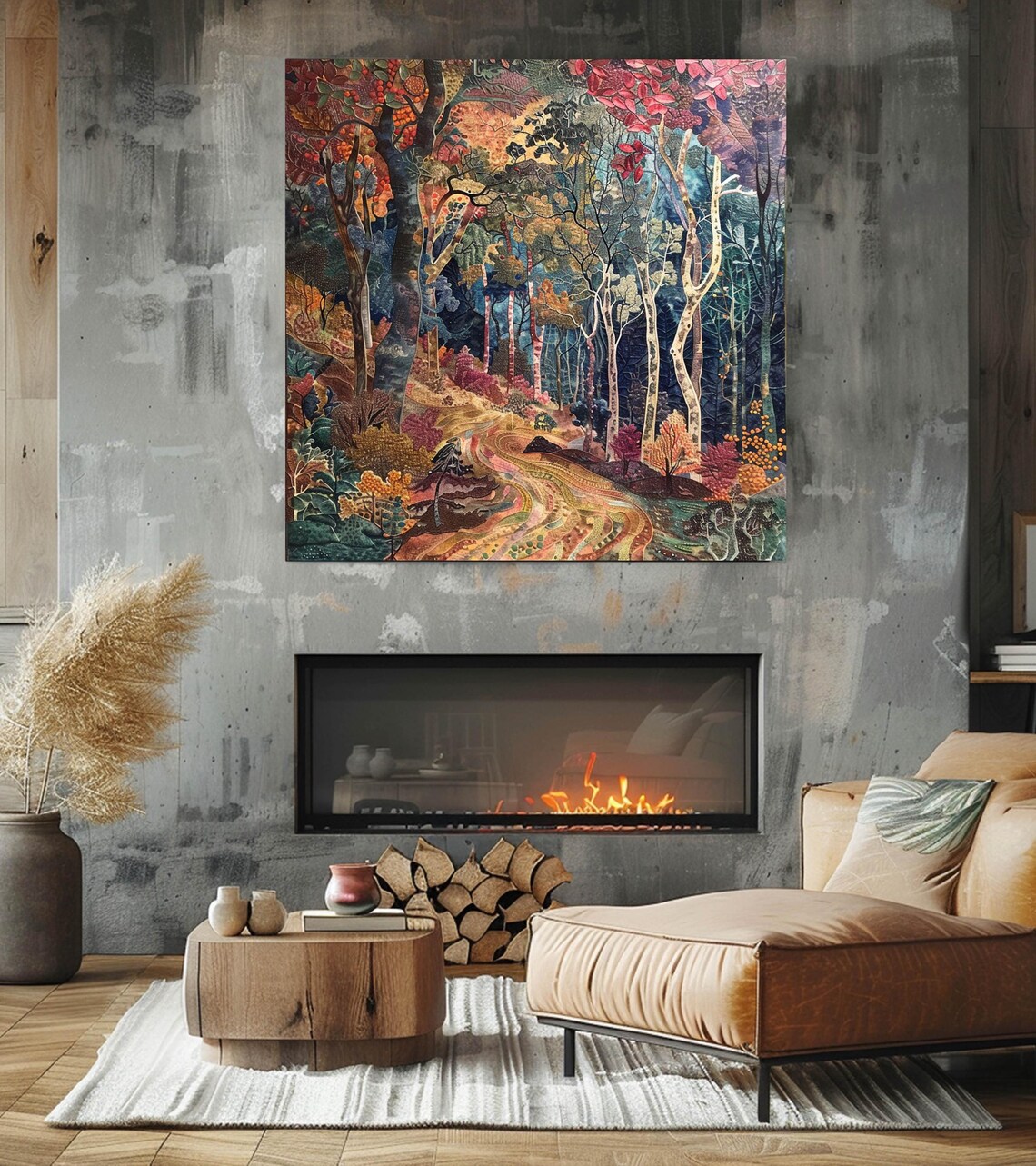 William Morris-Inspired Autumn Forest Art Print
