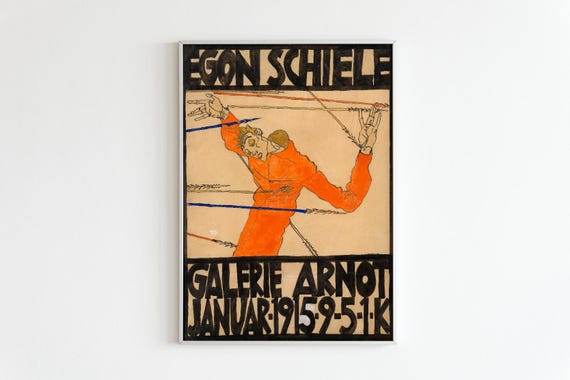 Egon Schiele Colour Series Exhibition Print High Quality Print Mid Century Modern Art Schiele Exhibition Poster
